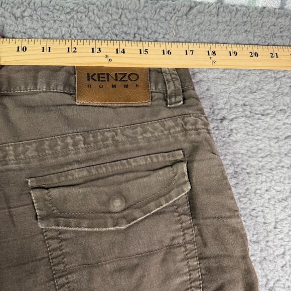 Kenzo Homme Pants Mens 34x34 Brown Linen Blend Relaxed Straight Chino - Picture 13 of 16